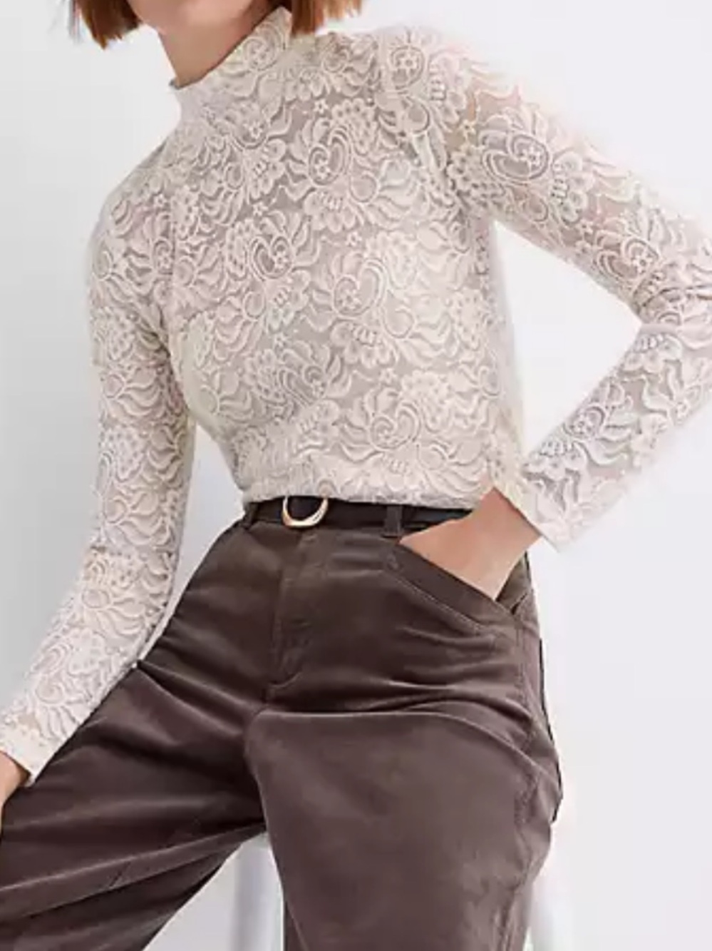 LOFT Lace Long Sleeve
Turtleneck Top